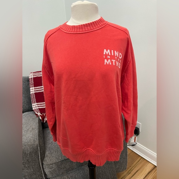 aerie Sweaters - Aerie NWTS Coral Red Pink Oversized Mind In The‎ Mountains Loungewear Sweater